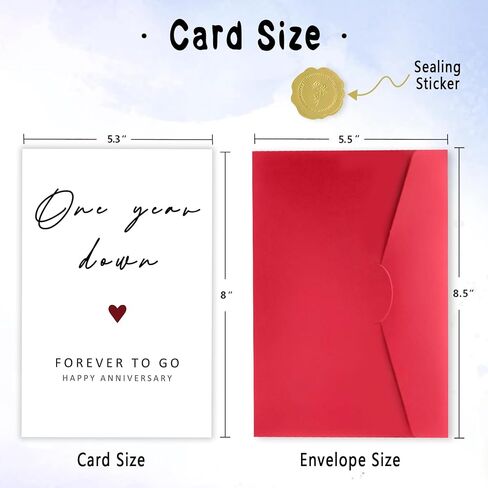 Happy 1st Anniversary Card, Funny 1 Year Anniversary Card, 1st Wedding Anniversary Card for Wife Husband, One Year Card for Girlfriend Boyfriend in Kuwait