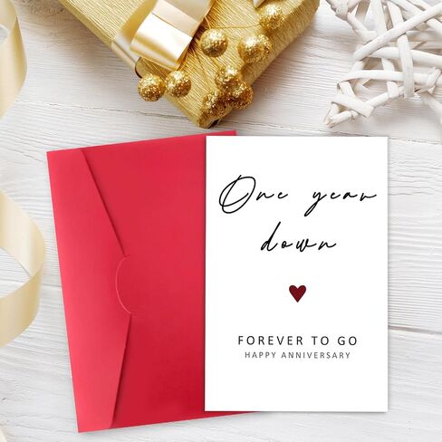 Happy 1st Anniversary Card, Funny 1 Year Anniversary Card, 1st Wedding Anniversary Card for Wife Husband, One Year Card for Girlfriend Boyfriend in Kuwait