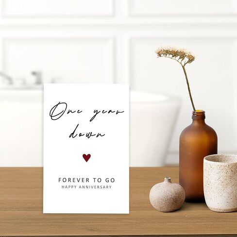 Happy 1st Anniversary Card, Funny 1 Year Anniversary Card, 1st Wedding Anniversary Card for Wife Husband, One Year Card for Girlfriend Boyfriend in Kuwait