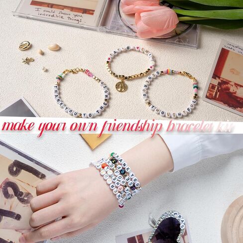 1800pcs Colorful Alphabet Letter Beads Kit with Gold Spacers & Crystal String - A-Z Charm Beads in 10 Vibrant Colors, Perfect for Personalized Friendship Bracelets & Jewelry Making…… in Kuwait