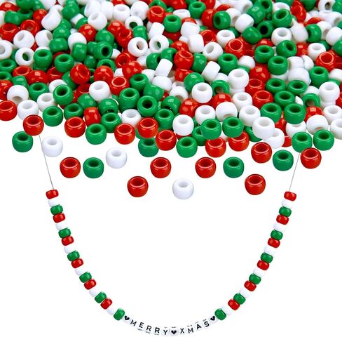 4th of July Beaded Ornament,1000 Pcs Pony Beads Plastic Craft Beads for Independence Day Party Friendship Bracelet Necklace Making Crafts in Kuwait