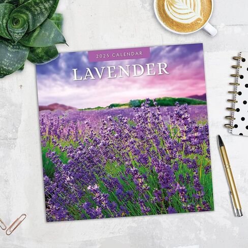 Red Robin 2025 Lavender Monthly Wall Calendar | 12" x 24" Open | Premium Thick & Sturdy Paper | Hangable 12 Month Calendar | Plastic Free | 4 Month Transition Page for 2024 in Saudi Arabia