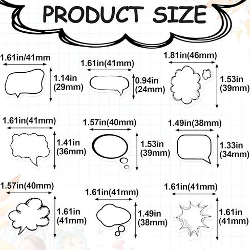 PAGOW 90 PCS Dialog Box Paper Stickers, Photo Album Sticker, Cute Bubble Sticky Labels, Shaped Comic Book Stickers for Scrapbook, Photocard, Diary, Clendar, DIY Crafts, Planners (Black, White) in Saudi Arabia