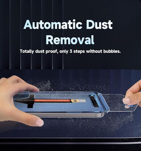 MAGIC JOHN 2 Pack for iPhone 16 (6.1) inch Tempered Glass Screen Protector, Auto Dust-Elimination, Bubble Free, Easy Installation, HD Clear in Kuwait