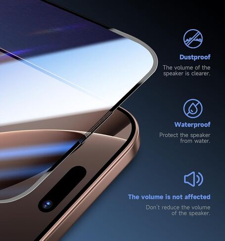 MAGIC JOHN 2 Pack for iPhone 16 (6.1) inch Tempered Glass Screen Protector, Auto Dust-Elimination, Bubble Free, Easy Installation, HD Clear in Kuwait