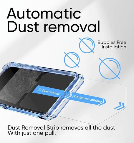 MAGIC JOHN 2 Pack for iPhone 16 (6.1) inch Tempered Glass Screen Protector, Auto Dust-Elimination, Bubble Free, Easy Installation, HD Clear in Kuwait