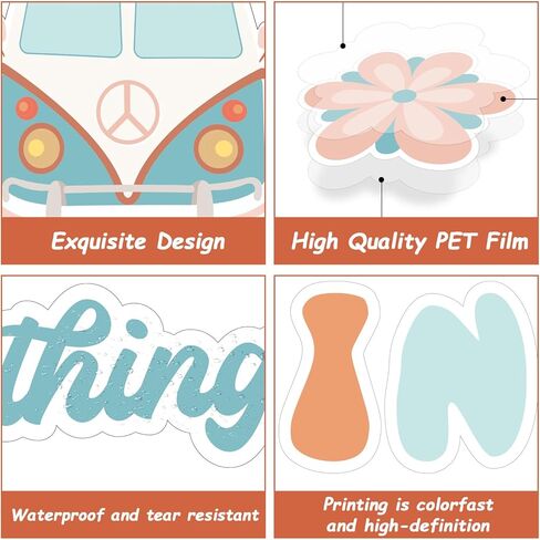 Hippie Be Kind And Do Your Thing Cutouts Classroom Bulletin Board Groovy Positive Sayings Accents Motivational Psychology Quote Cards Classroom Educational Decoration for School Home Office Wall Decor in Kuwait