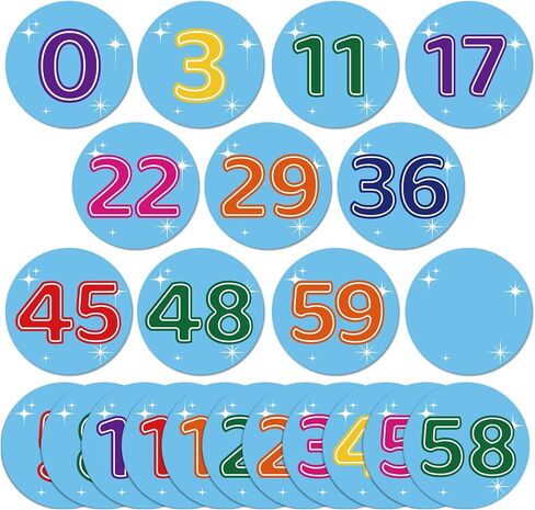 60 PCS Classroom Number Cutouts Bulletin Board Decor, Boho Educational Accent Cards with Number 0-59 and Blank Writable Cutout School Home Wall Decor for Teacher Students in Saudi Arabia