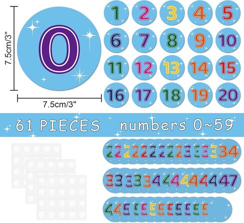 60 PCS Classroom Number Cutouts Bulletin Board Decor, Boho Educational Accent Cards with Number 0-59 and Blank Writable Cutout School Home Wall Decor for Teacher Students in Saudi Arabia