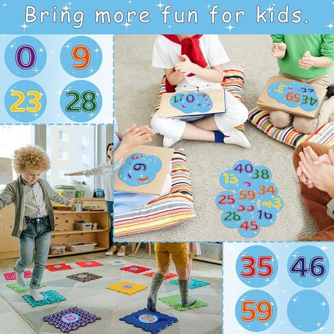 60 PCS Classroom Number Cutouts Bulletin Board Decor, Boho Educational Accent Cards with Number 0-59 and Blank Writable Cutout School Home Wall Decor for Teacher Students in Saudi Arabia
