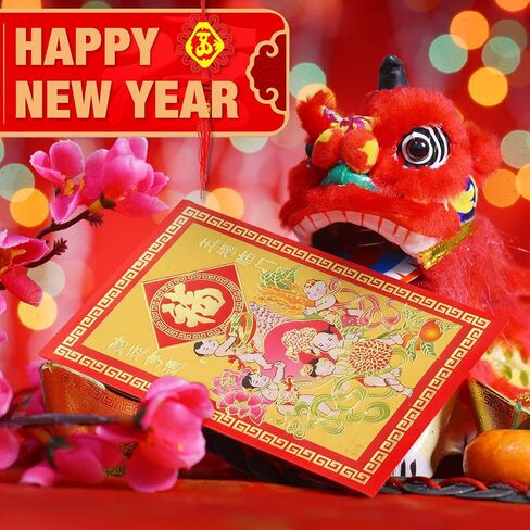 Bememo 120 Pieces 2025 Chinese Red Envelopes Snake Year Lucky Money Pockets Spring Festival Hong Bao 6 Designs Chinese Red Packets for New Year Birthday Wedding in Saudi Arabia