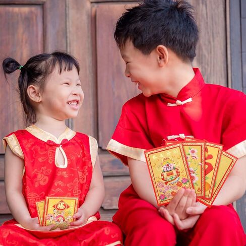 Bememo 120 Pieces 2025 Chinese Red Envelopes Snake Year Lucky Money Pockets Spring Festival Hong Bao 6 Designs Chinese Red Packets for New Year Birthday Wedding in Saudi Arabia