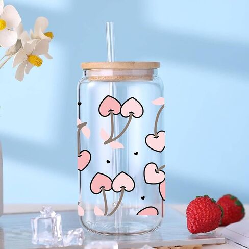 UV DTF Glass Cup Wrap Transfer-8 Sheets Christmas Theme UV DTF Stickers for 16oz Glass Decals Waterproof Floral Personalized Rub On Transfers for Crafts and Furniture DIY Holiday Presents in Saudi Arabia