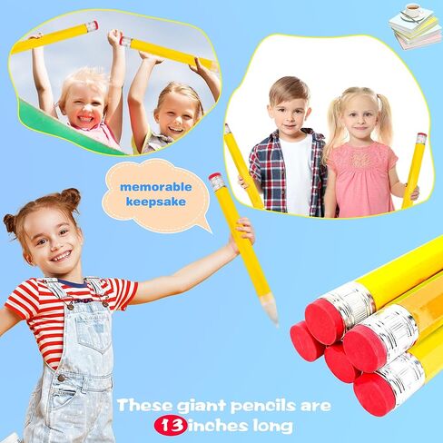 4 عبوات من أقلام الرصاص الخشبية الكبيرة بحجم 13 بوصة، أقلام رصاص خشبية كبيرة ومبتكرة عملاقة من الخشب الأصفر، دعائم أقلام رصاص ضخمة للأطفال وطلاب المدارس والمكتب والحفلات المنزلية in Kuwait