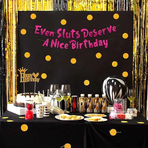 Funny Girls Pink Birthday Glitter Banner – Happy Birthday Party Supplies, Ideas, and Gifts – 21st, 22nd, 23rd,24th, 25th, and 30th Adult Birthday Decorations in Kuwait