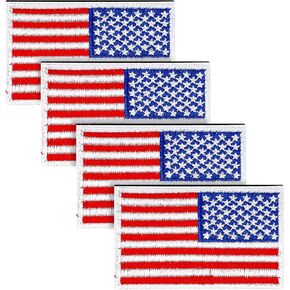 4 Pcs American Flag Patches Set USA Flag Tactical Patches with Iron On Backing for Backpacks Caps Hats Bags Vests Military Uniforms Pants Bags, and Equipment for July 4th