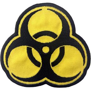 Bio Hazard Black & Yellow Patch Embroidered Applique Iron On Sew On Emblem