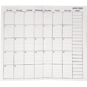 UNIQUE HM&LN Travelers Notebook Inserts Jan 2025 - Dec 2026, Personal Size Refills, Weekly and Monthly Calendar, TN Journal for writing, 6.75 x 3.75 inches, 1pcs