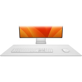 Twelve South Sustainable Leather Large Desk Pad - Desk Mat for Computer, Mouse Traction Surface, Desk Protector, Large Mouse Pad, Moisture and Heat Resistant, Non-Slip Desk Pad, Spill Resistant, Grey