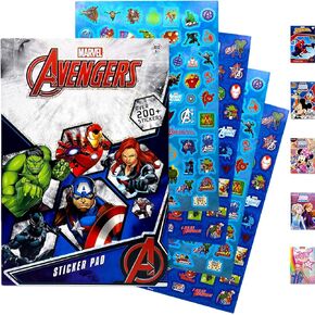 Marvel Avengers Hero Sticker Book Over 200+ - Perfect for Gifts, Party Favor, Goodies, Reward, Scrapbooking, Stocking Stuffer, Children Craft, Classroom, School for Kids Girls, Boys, Toddlers