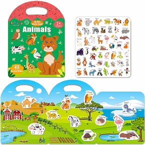 4 Sets Sticker Books for Toddlers 2-4 Years, 122 Pcs Puffy Stickers for Kids, 3D Stickers Books for Toddlers 1-3, Travel Toys for Toddlers, Toddler Airplane Travel Essentials for Kids