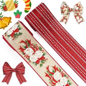 Navy Blue Satin Ribbon with Gold Glitter Snowflake - Wired Edge Christmas Ribbon for Wreaths, Christmas Tree Decoration, Gift Wrapping, and Home Décor2.5 x 5 Yards in Kuwait