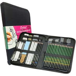 Sketching Set 42 Pieces for Drawing Pencils Sketching Kit for Artists Potrait Professional Graphite Hb Drawing Graphics Set for Sketches Shading Charcoal Stationary for Beginners