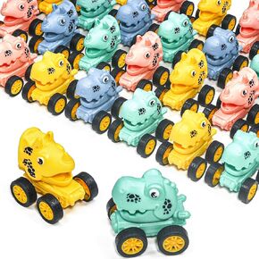 16Pcs Dinosaur Pull Back Cars Set for Kids Toddler, Bulk Mini Dinosaur Party Favors, Pinata Fillers, Goodie Bag Stuffers, Classroom Prizes,Dinosaur Toys for Kids 3-5 (Dinosaur Cars)
