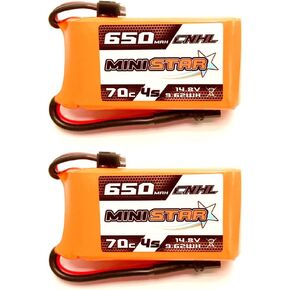 CNHL 4s Lipo Battery 650mAh 14.8v 70C with XT30U Plug RC Batteries for 3“ Mini Quad FPV Quadcopter Drone UAV RC JJPRO(2 Packs)