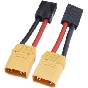 Create idea 2Pcs XT90 Male to Female Connector Adaptor Plug 12AWG with 8cm Cable for RC UAV Car Charger LiPo Battery Connector