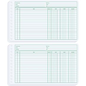 200 Pcs Ledger Sheets 5" x 8.5" Extra Sheets Ledger Paper for Bookkeeping Columnar Pad for Business Accounts Payable Receivable with Debit Credit Balance Columns