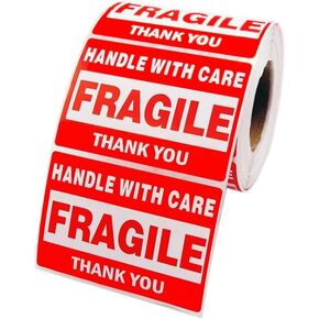 2" x 3" Fragile Stickers Handel with Care Warning Labels 500pcs Packing Shipping Labels