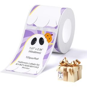 NIIMBOT Hallowen Labels for B1 B21 B3S K3 Label Maker, 1.57'' x 2.36'' (40x60mm) Printer Labels, Sticker Labels for Trick or Treat