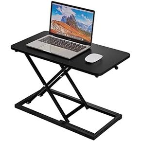 Standing Desk Converter Matte Black, Stand up Desk Riser on The Table, Adjustable Height Table top Apply for Laptop and Single Monitor Workstation Office Use.