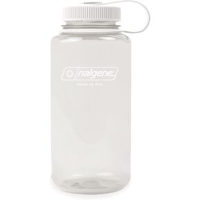 Nalgene BPA Free Tritan Wide Mouth Water Bottle, 32 Oz, Gray with Black Lid