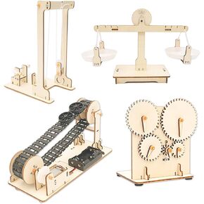 4 in 1 Multi-Style STEM Toys-Science Kits for Kids Age 8-12,Aducational Building Toys,Wooden Puzzles Toys for Ages 8-13 Boys, 3D Puzzles Crafts for Kids (Physical Science)
