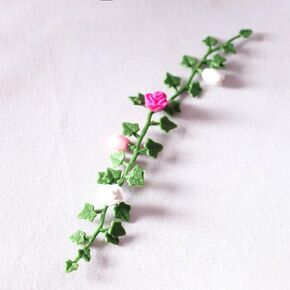 Dollhouse Accessories, 1:12 Dollhouse Miniature Model Mini Garden Scene Fringe Flower Vine