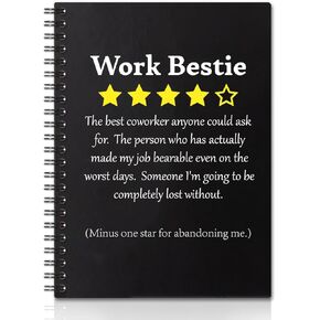 Work Bestie Hardcover 160 Pages Blank Spiral Notebooks, Apreciation Gift for Friend Coworker, Thank You Gift for Friend Coworker, Retirement Going Away Gifts for Friend Coworker