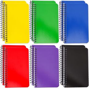 Visen Memo Pads,12 Pack Small Spiral Notebook,Pocket Notebook 5 × 3 Inch,Mini Note Pads for Home Office,Spiral Notepad Spiral Memo Pads,Small Notebooks,60 Sheets,Assorted Colors