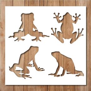 Frog Stencil | Toad Stencils for Painting on Wood, Glass, Wall, Rock, Walls, Glassware, Canvas (4x4)