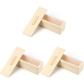 Set of 3, Soap Loaf moldss, 42 oz Soap moldss for Soap Making with Wooden Boxes, Soap Bar moldss Can Be Used for Homemade Soap Produce, Soap Making, Ideal Size and Large Capacity, by GNIEMCKIN.
