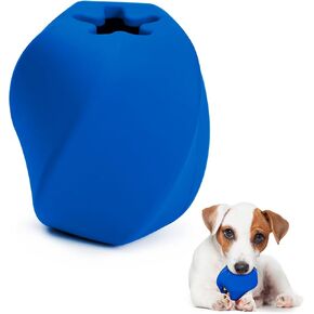 Interactive Treat Dispensing Puppy Toys Pentacle Dog Toys Tough Chew Durable Safe Rubber Teeth Clean Aggressive Chewers for Large Medium Breeds (Blue)