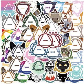 50Pcs Cute Therian Stickers for Kids Cartoon Water Bottle Stickers Pack Waterproof Vinyl Stickers for Water Bottle Laptop Scrapbook Phone Skateboard(Therian)
