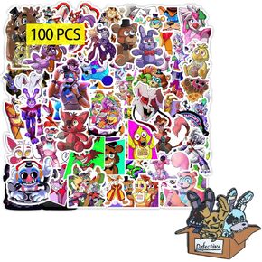 Pounchi Horror Gaming Stickers (100 Pcs with Cute Badge Decoration) Gifts Decor Cartoon Stickers for Kids Teens for Computers Laptop Skateboard Guitar Luggage Vinyl Decal