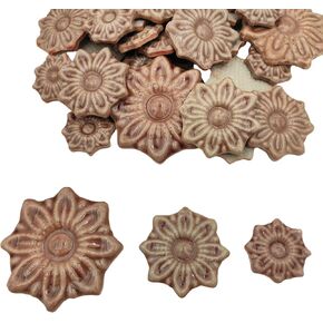 1.1LB Random Ceramic Mosaic Tiles for DIY Crafts,3 Sized Mosaic Pieces for Plates Flowerpots Making Supplies Home and Outdoor Decoration (Coffee, Leaves)