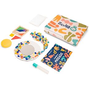 Sculpd Kids Mosaic Kit - Create Your Own Mirror, Trinket Pot and Drink Coaster Mosaics - Includes Tangram Tile Game, Craft Supplies - Mosaic Kits for Kids Birthday Gift Age 4-6 Beginner Arts & Crafts