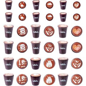 Beadthoven 36pcs Mini Coffee Cups Dollhouse Miniature Kitchen Set Tiny Resin Coffee Mugs Cute Tableware Latte Drink Beverage Mini Food Dollhouse Accessory for Micro Landscape Party Decorations