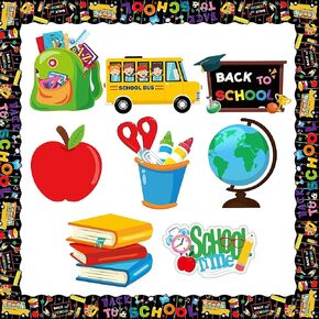 BeYumi 62Pcs Back to School Classroom Decorations Set Colorful First Day of School Cutouts with Bulletin Board Borders Trim for Elementary Preschool Kindergarten Nursery Chalkboard Wall Décor in Saudi Arabia