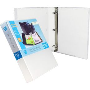Unikeep 3 Ring Binder - Clear - Case View Binder - 1.5 Inch Spine - Metal Rings - with Clear Outer Overlay - 3 Pack of Binders