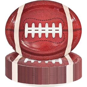 50 Pcs Football Paper Plates 12.7 inch Football Shaped Disposable Party Supplies Football Birthday Party Plates Football Game Day Sports Birthday Tailgate Party Decorations